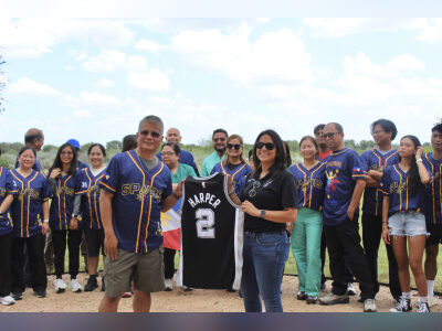 Spurs gift Uvalde Memorial Hospital signed Dylan Harper jersey
